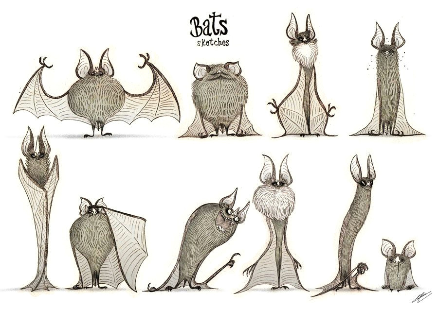 bats sketches croquis photoshop all artwork copyright olivier silven
