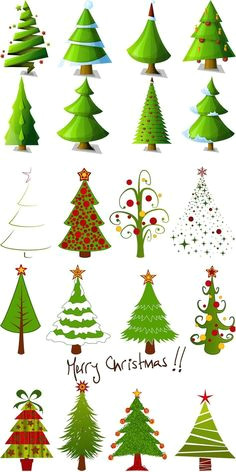 styles of christmas trees cartoon christmas tree christmas tree design christmas canvas christmas