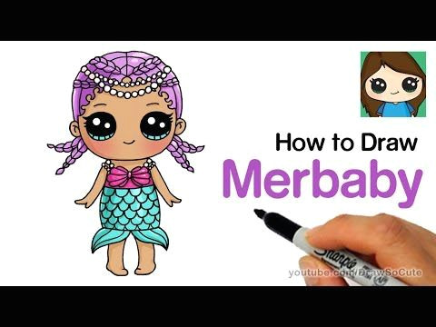 how to draw merbaby easy lol surprise doll youtube