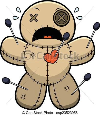 scared cartoon voodoo doll csp23523958