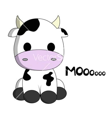 cute cow cartoon vector on vectorstocka