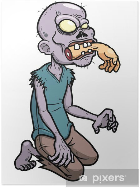 poster vektor illustration von cartoon zombie