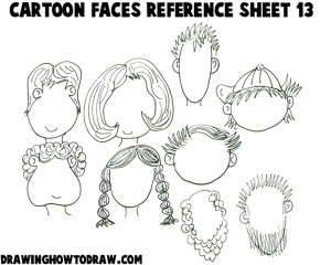 cartoon faces reference sheets and heads examples for drawing practice
