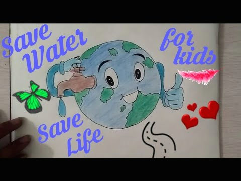 how to draw save water save earth drawing for kids save future coloring drawing