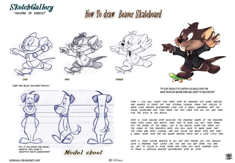 how to draw beaver skateboard by celaoxxx d5qzun0 jpg 1000a 692 cartoon network characters cartoon tutorial