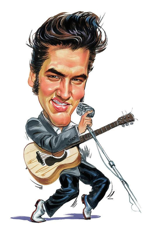 elvis presley art print by art in 2019 elvis presley caricature elvis presley celebrity caricatures