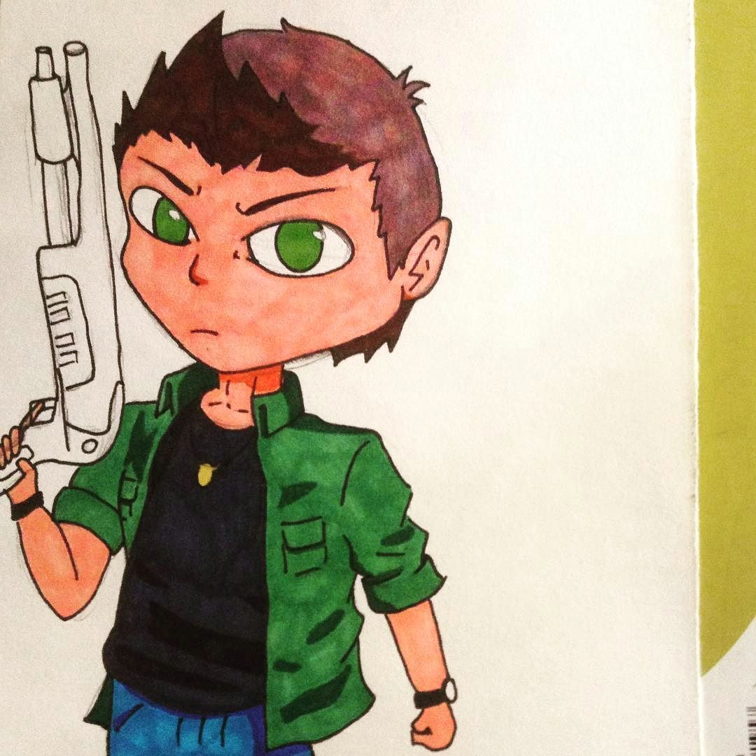 Cartoon Drawing Gun Cartoon Dean Deanwinchester Cartoon Sharpie Supernatural Gun