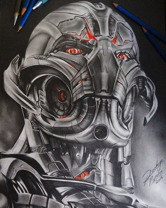 Cartoon Drawing Hashtags Ultron Art Piece by Rodrigopopulin Ig Ultra N Avengers