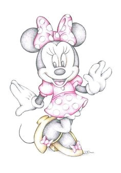 disney cartoon drawings disney cartoon colour pencil drawing drawing minnie mouse disney