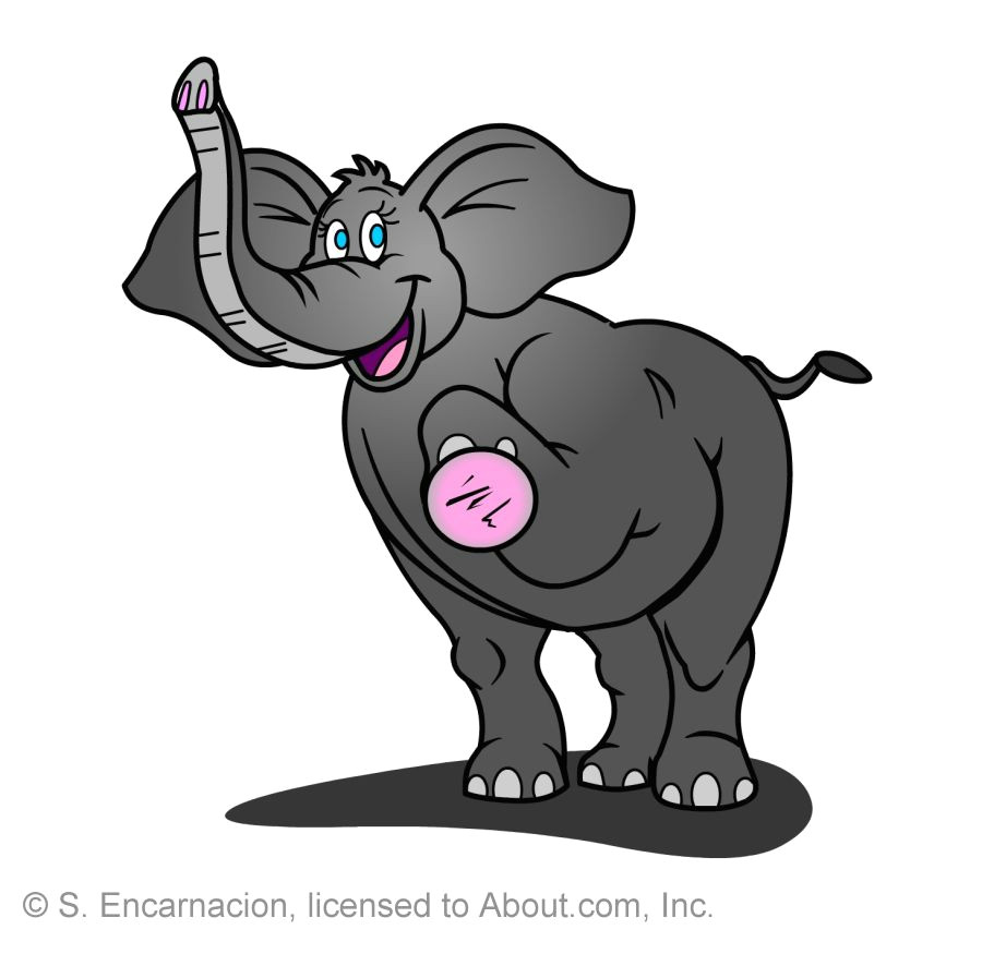 the completed elephant cartoon drawing