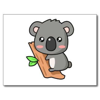 koalas cartoon pics cute cartoon koala bear on eucalyptus tree postcard