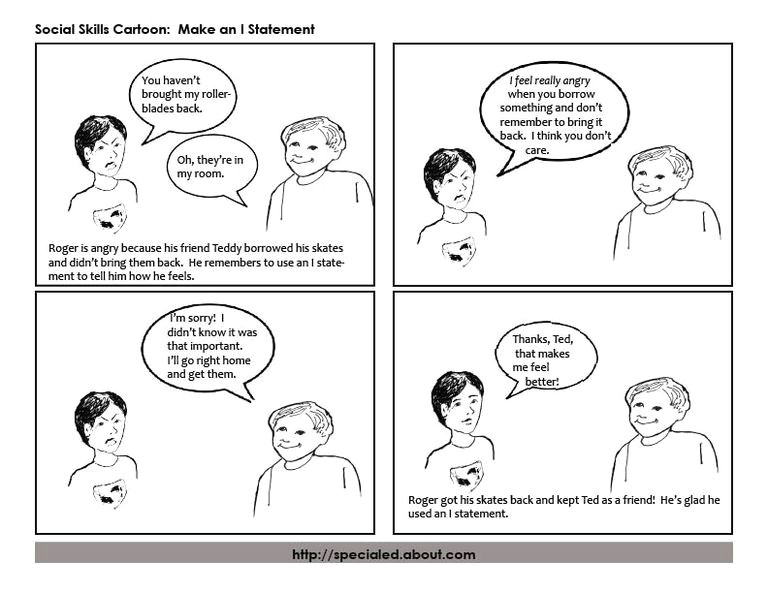 an example of an i statement cartoon strip