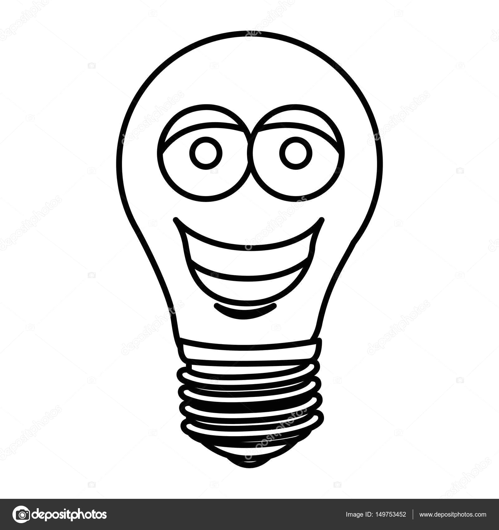 silhouette of cartoon face light bulb icon vector illustration wektor od grgroupstock