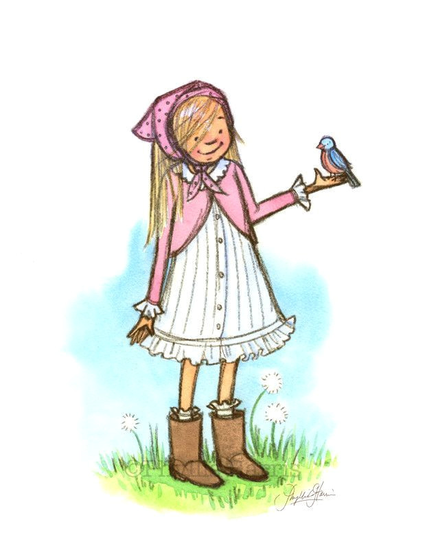 after a long cold winter the hope of spring is so appealing this little girl welcomes spring with open arms as she says hello to a sweet little bluebird