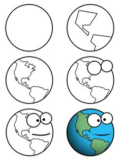 drawing a cartoon earth