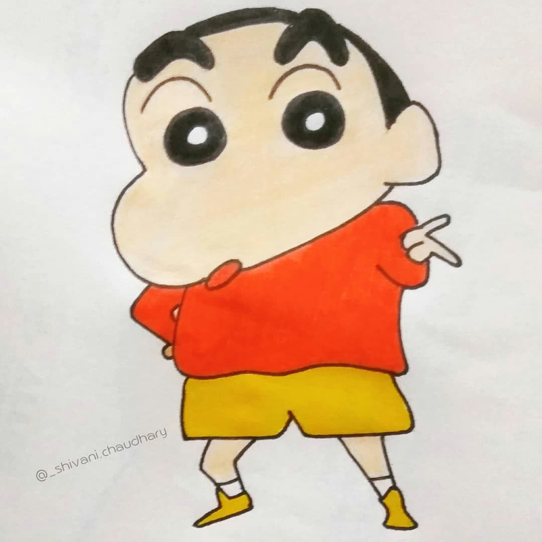 Cartoon Drawing Rangoli Kem Cho Shinchan Shinchanlover Shinchansketch Sketch