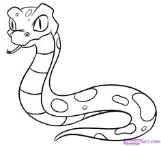 how to draw a cartoon snake step by step cartoon animals animals