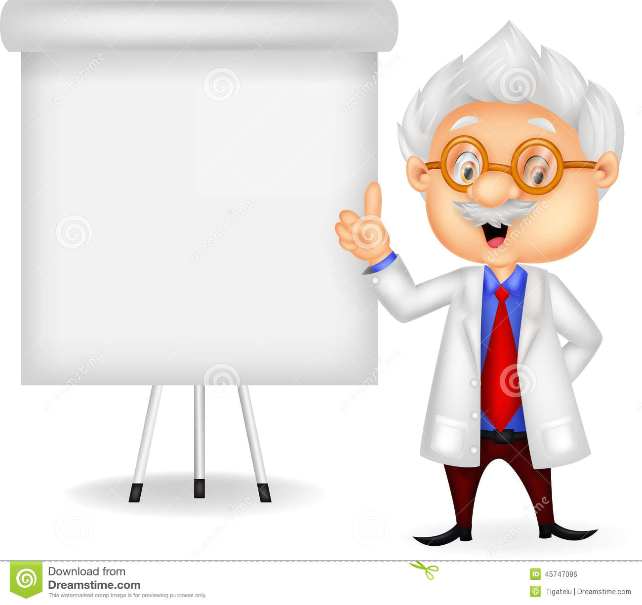illustration of professor cartoon teaching