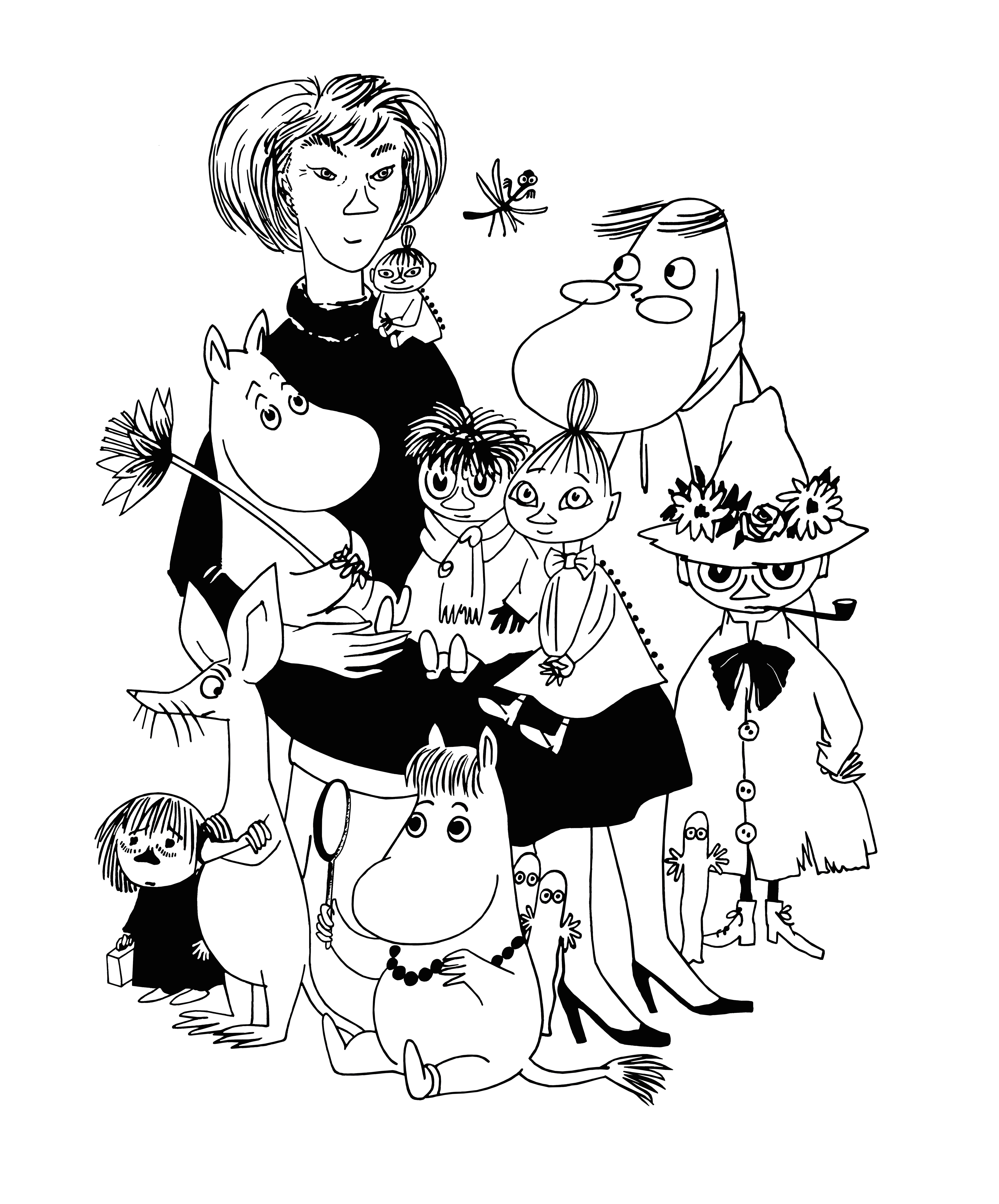 tove jansson self portrait with some the characters she created