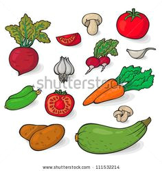 a large set of fresh vegetables colorful cartoon easily editable vector various vegetables on the white background isolated vector