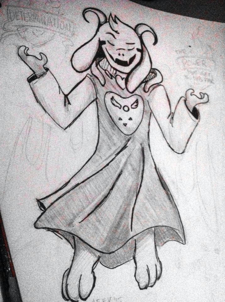 wip of asriel shaded with pencil i ve been playing and watching