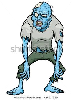 vector illustration of cartoon zombie