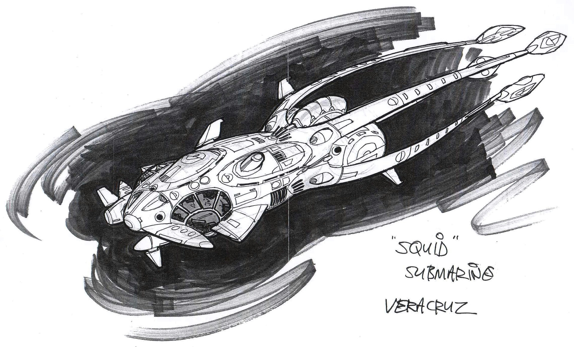 squidform scout submarine flying jeepney