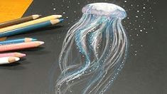 colored pencil jellyfish drawing youtube
