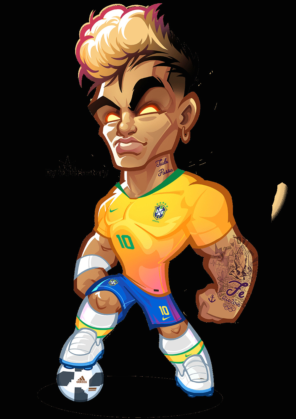 neymar jr drawing easy worldcup russia 2018 mascotization messi cristiano neymar salah of neymar jr drawing