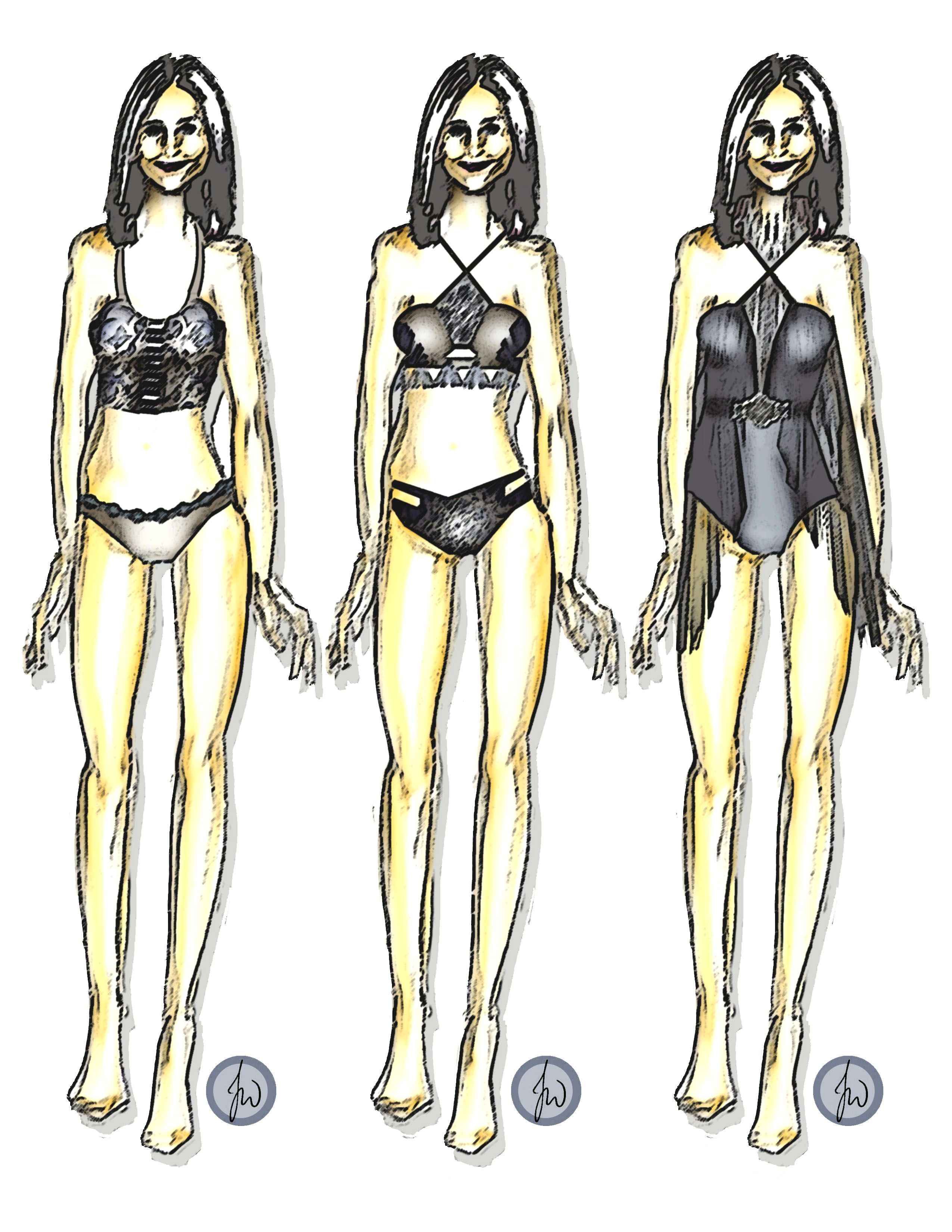 fashion fashiondesign croqui sketch illustration drawing style lingerie swimwear design style original theotherjade