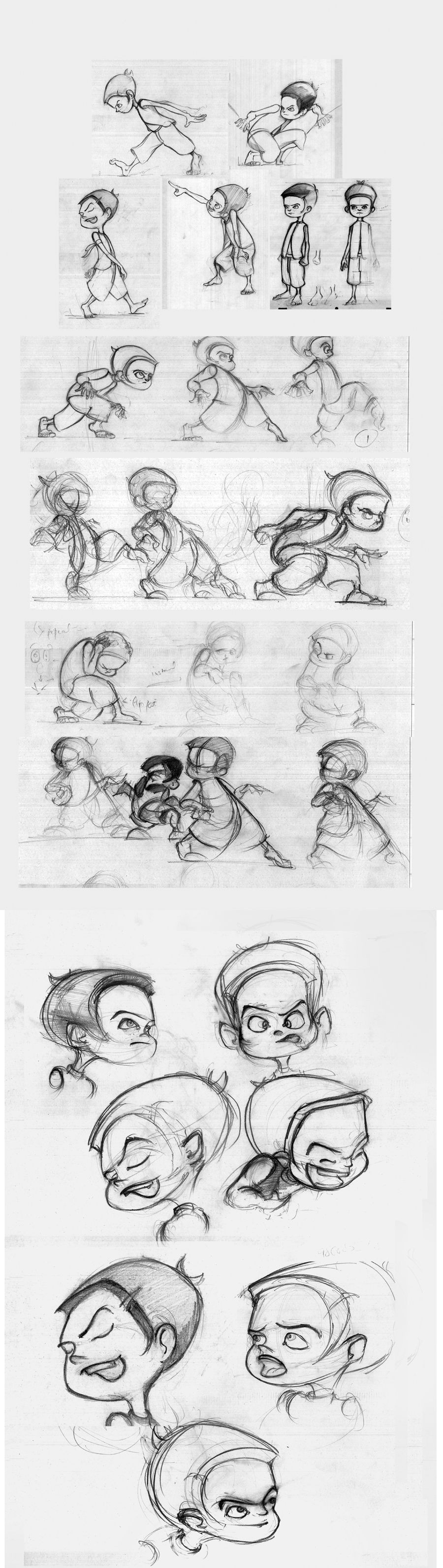 gestures and expressions for village boy bhoot gaun 2d animated short