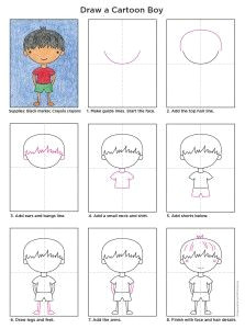 draw a cartoon boy a art projects for kids