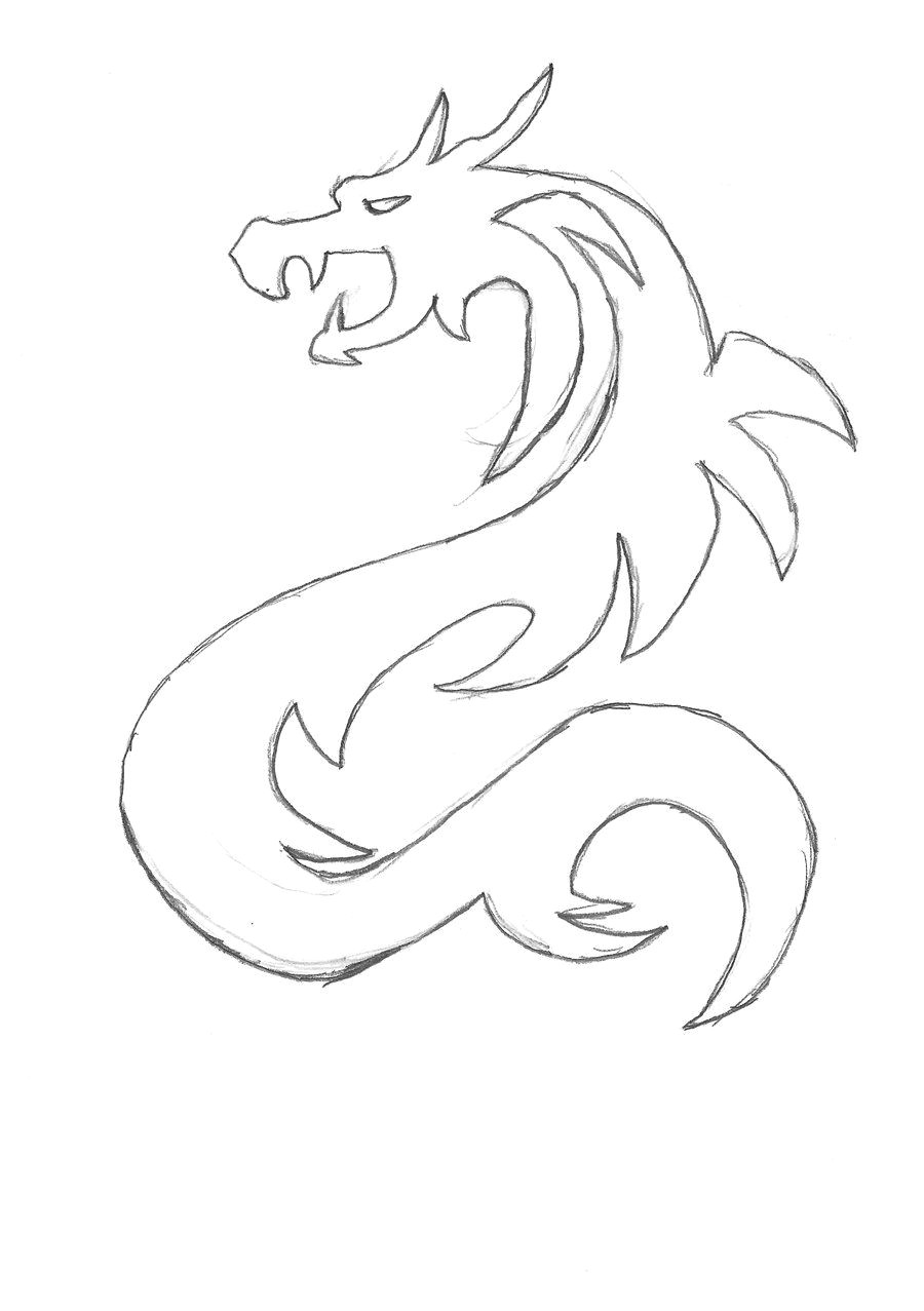 images for simple dragon sketches