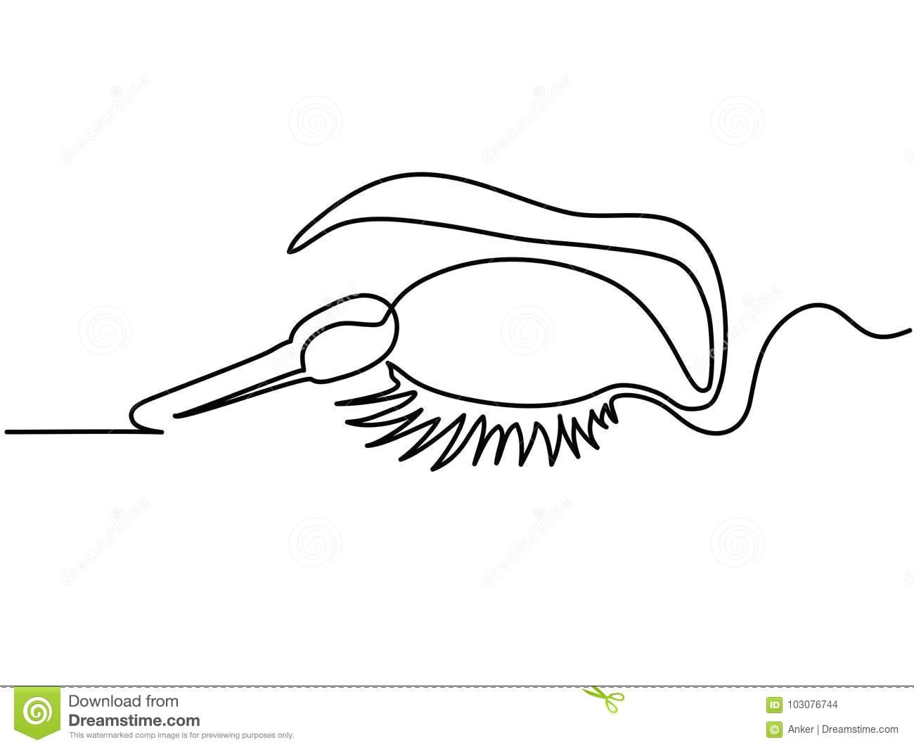 continuous line drawing woman eye make up vector illustration