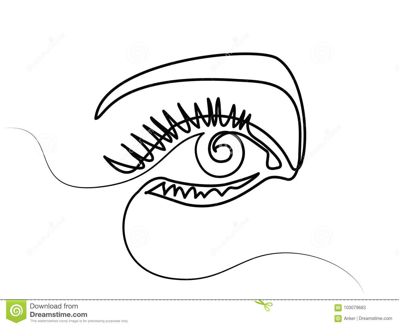 Continuous Line Drawing Eye Woman Eye Make Up Stock Vector Illustration Of Eyeicon 103079683