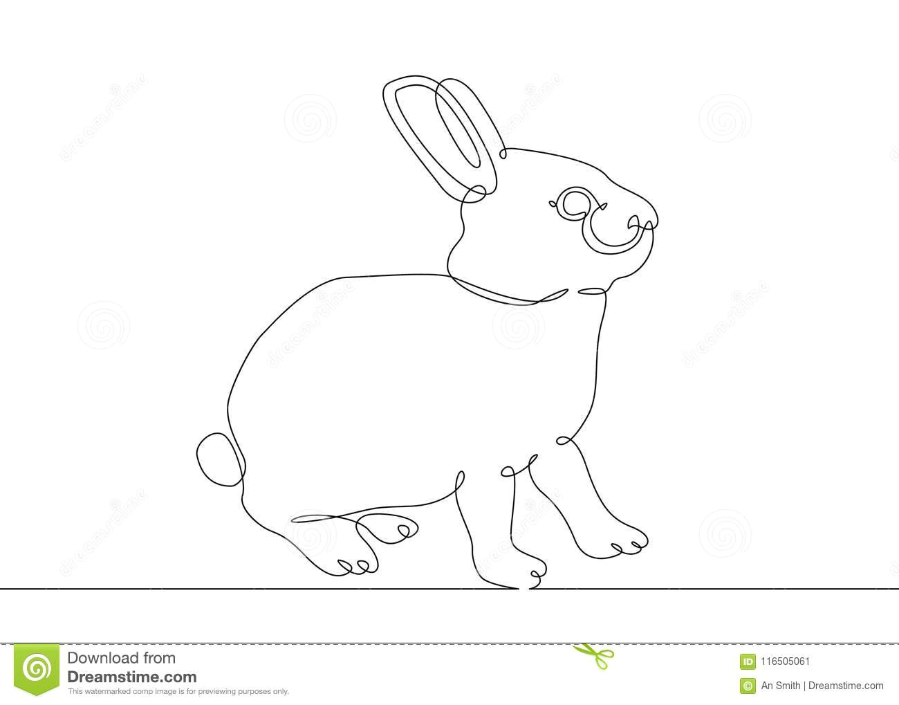 continuous line drawing rabbit hare