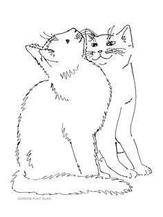 contour line drawing with overlapping kitties contour line drawing cat drawing drawing lessons