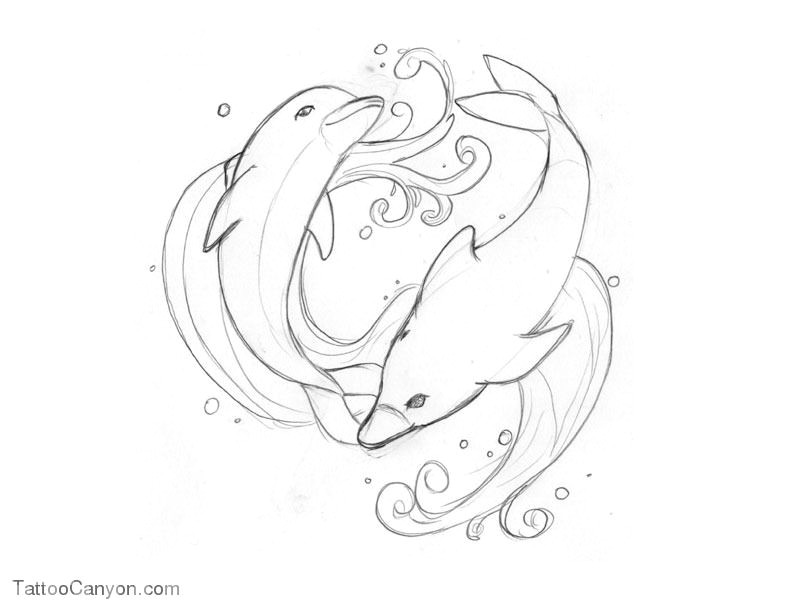 free designs swimming dolphins tattoo wallpaper picture 12953
