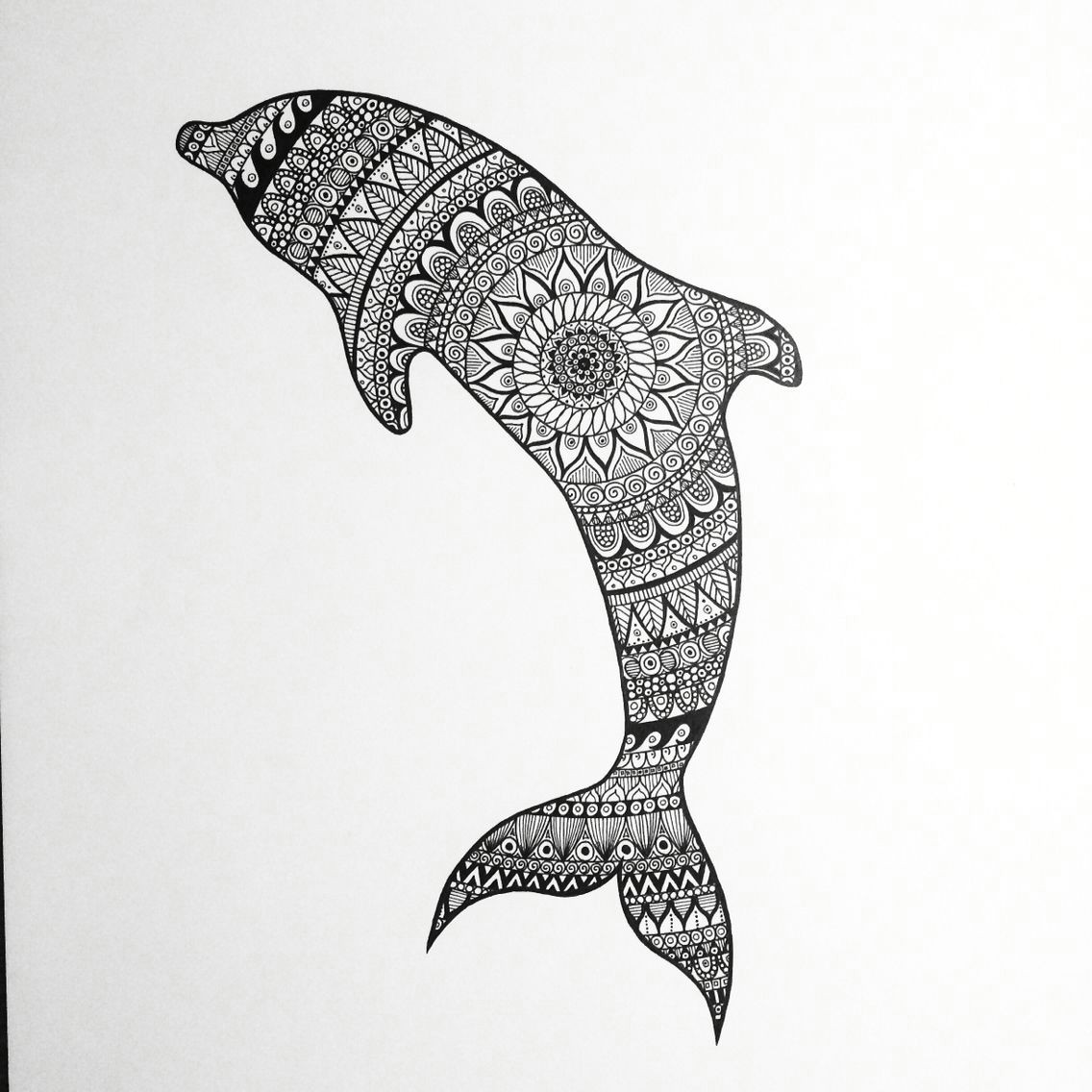 zentangle dolphin zentangle dolphin black white mandala doodle drawing animal