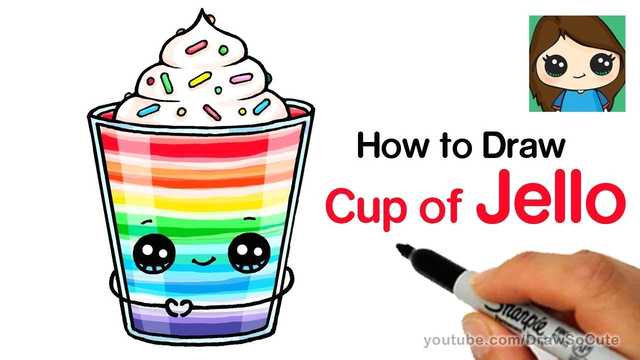 how to draw a cup of jello easy youtube