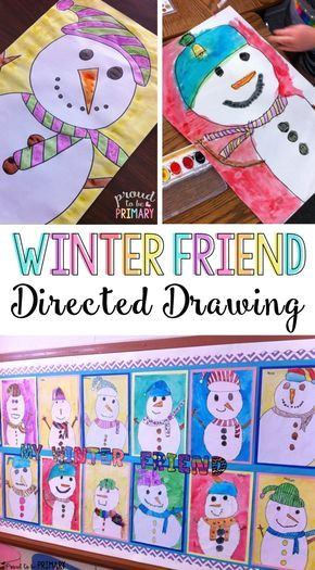 do you love teaching directed drawings in your primary classroom teachers will adore the winter friend snowman directed drawing art activity