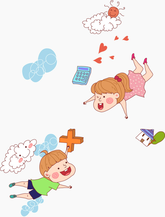 cute children s drawings boy girl small house png and vector