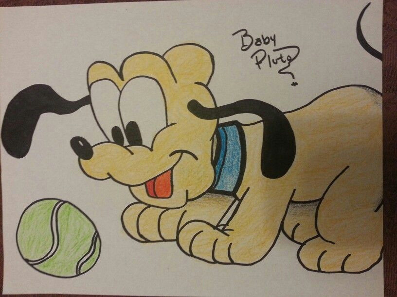 cute disney baby pluto drawing