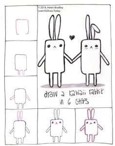 learn to draw a kawaii bunny in 6 steps amazing drawings cute drawings of love