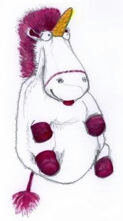 agnes unicorn from despicable me drawn by cath self pencil pink nail polish felt pen