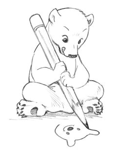 bear drawed a bear polar bear drawing cute animal drawings pencil drawings cute