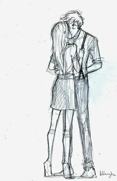 kissing sketch of boy and girl by zizing com drawing sketches art