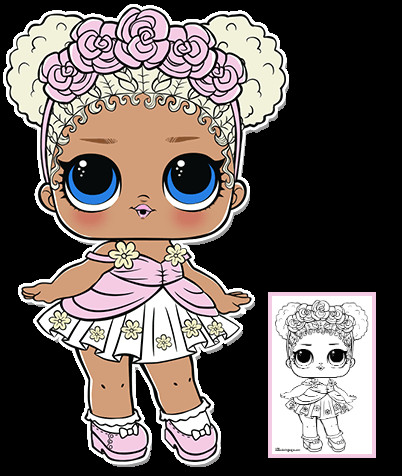 flower child series 3 l o l surprise doll coloring page