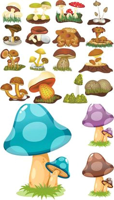 cartoon mushroom drawings cartoon mushrooms vector