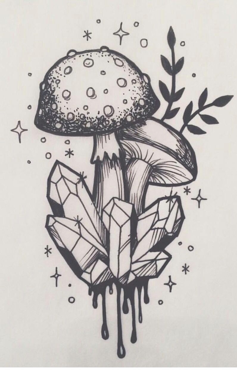 mushrooms a cute drawings tattoo drawings pencil drawings tattoos cute art